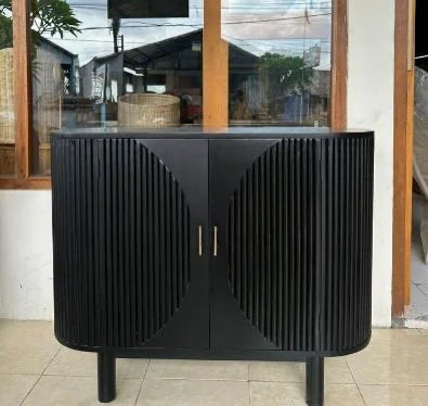 Black Oval Rib Cabinet