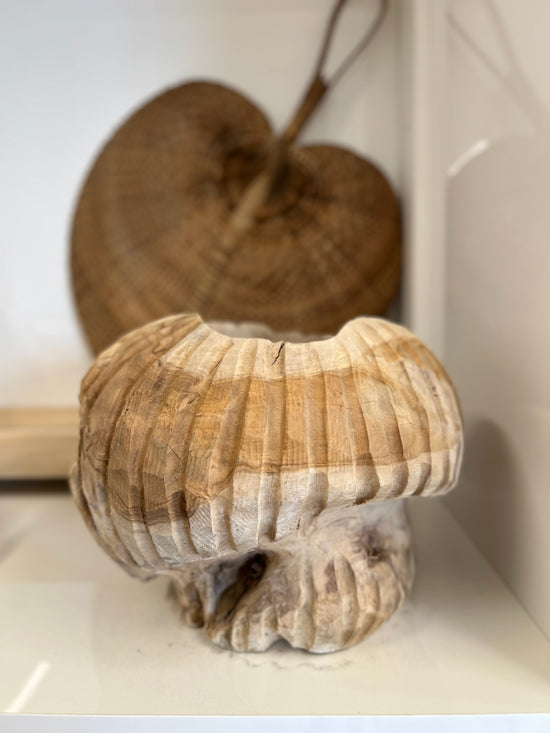 Raw carved wooden bowl