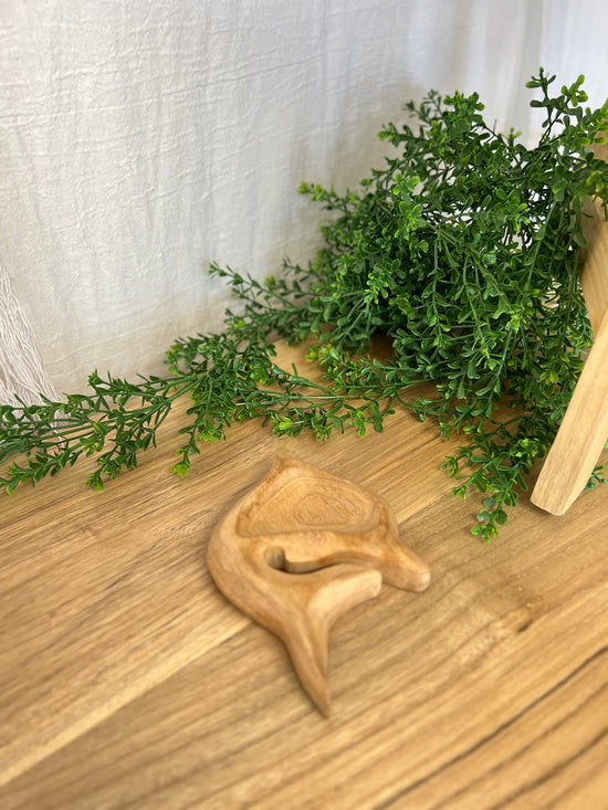 Wooden dolphin dish