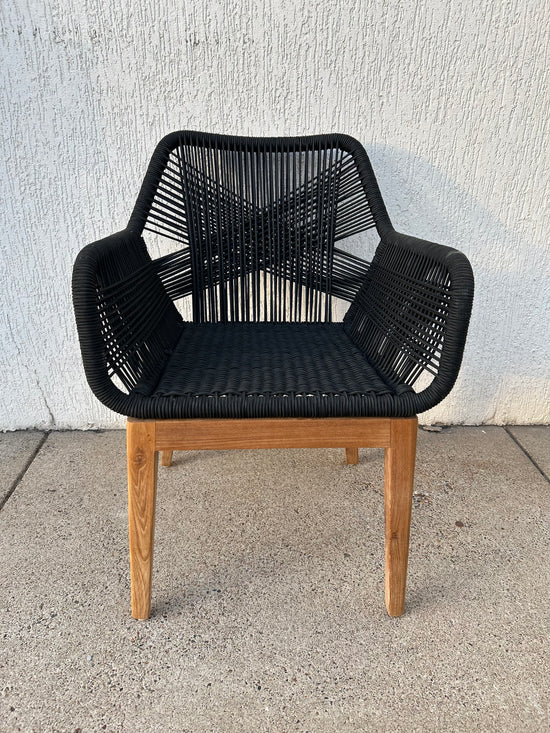 Black Woven Dining Chair