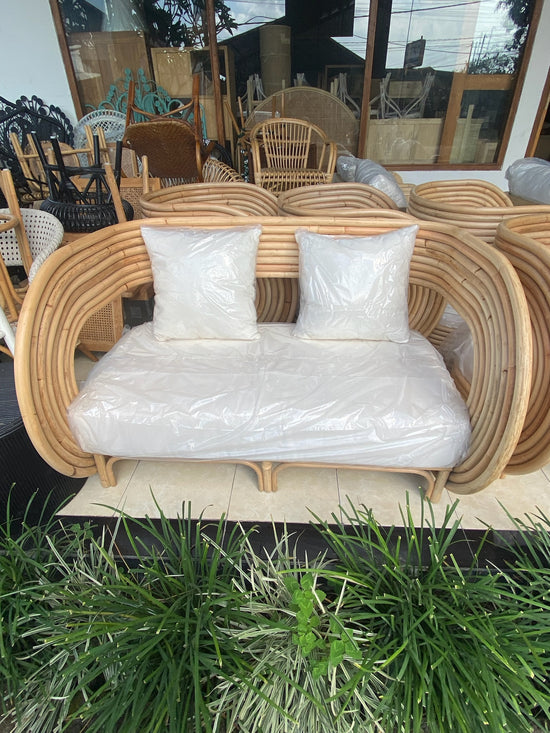 Twist Rattan Sofa with cushion (2 seater)