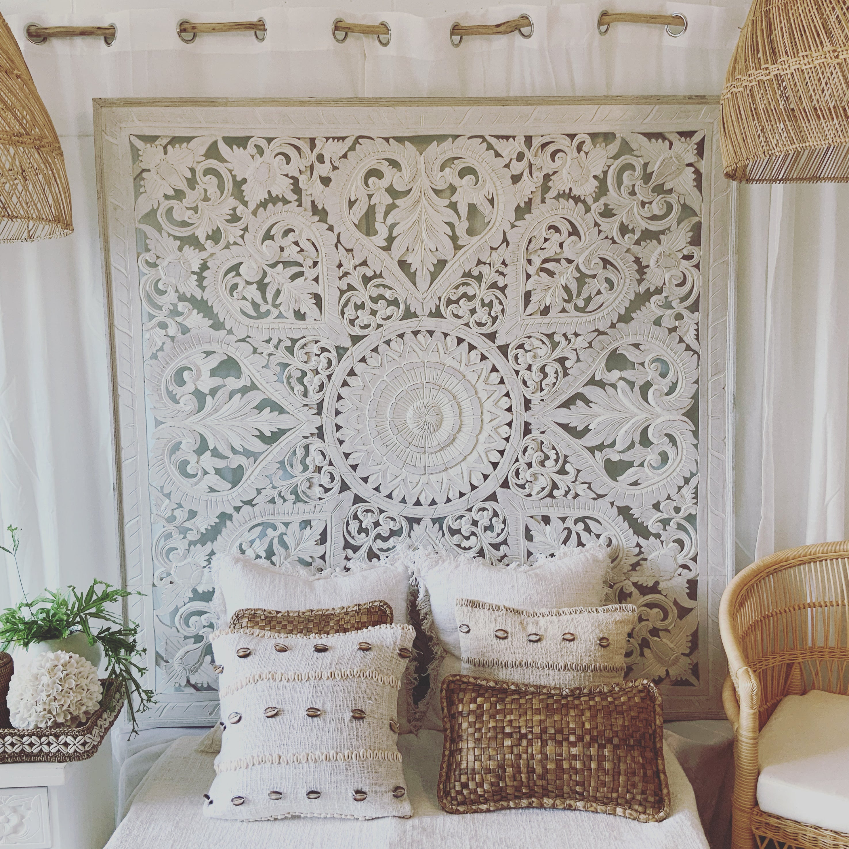 White shop mandala headboard